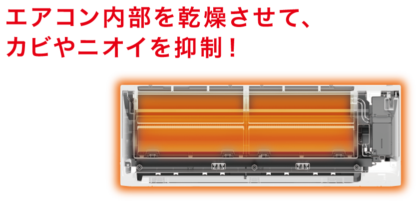 内部をしっかり乾燥させ、カビやニオイを抑制!