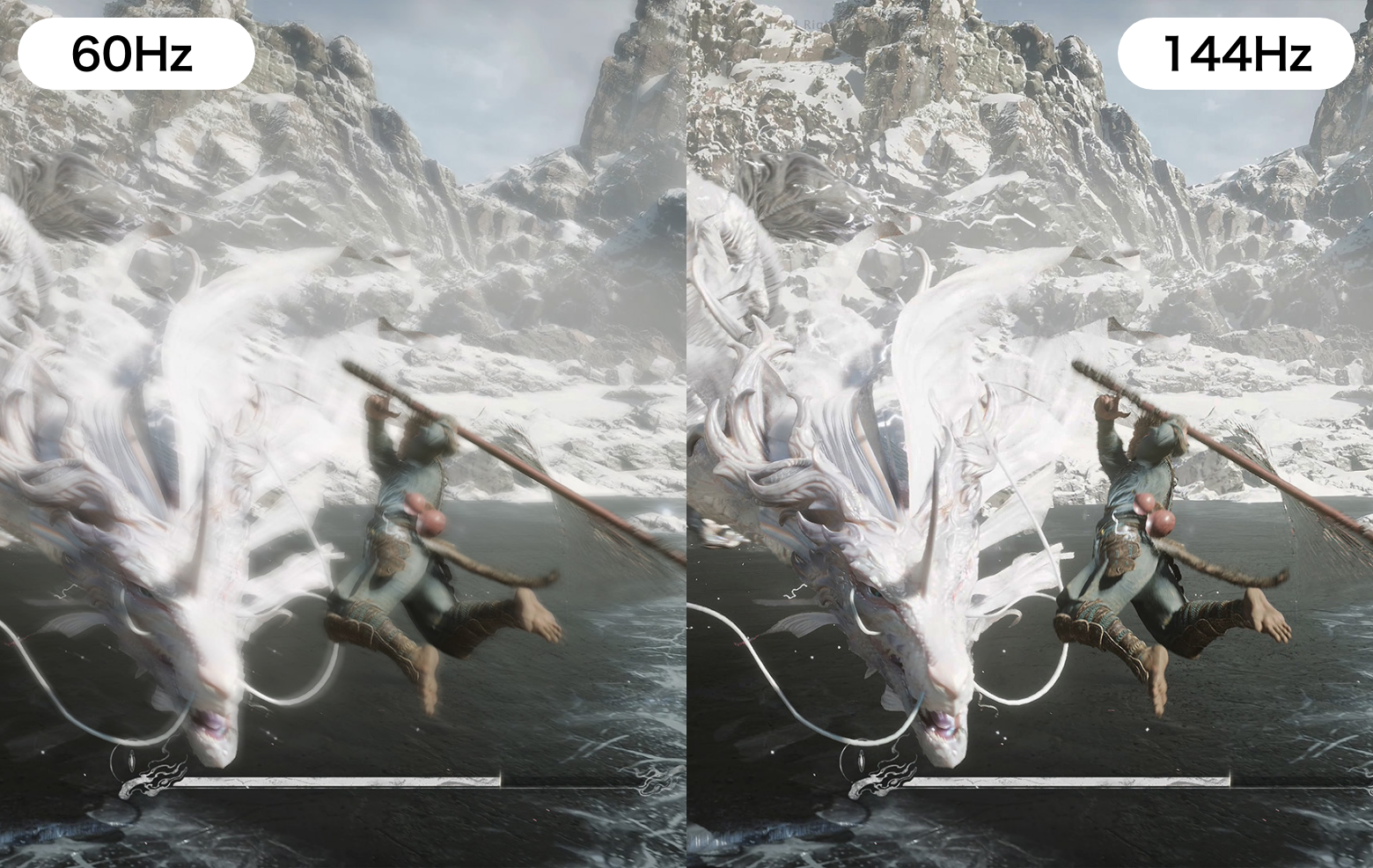 通常の倍速(120Hzのリフレッシュレート)より更になめらかな144Hz搭載。次世代のゲームを存分に楽しめます。