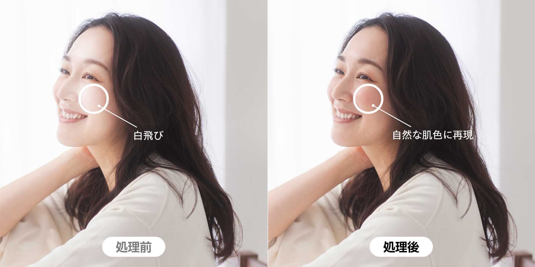 肌の美しい質感をリアルに再現