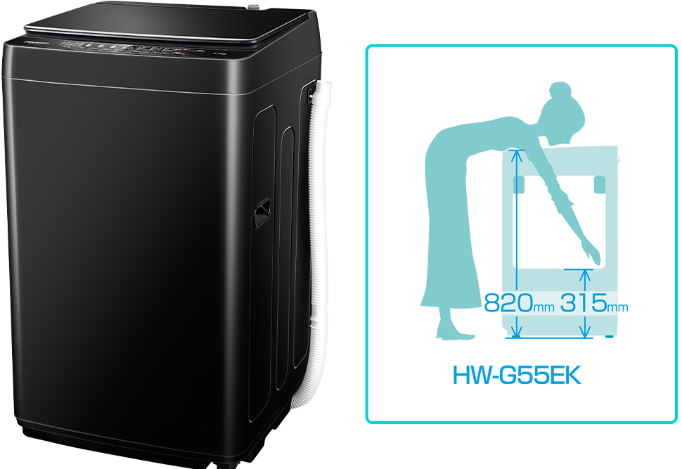 5.5kg 全自動洗濯機 HW-G55EK | ハイセンスジャパン株式会社