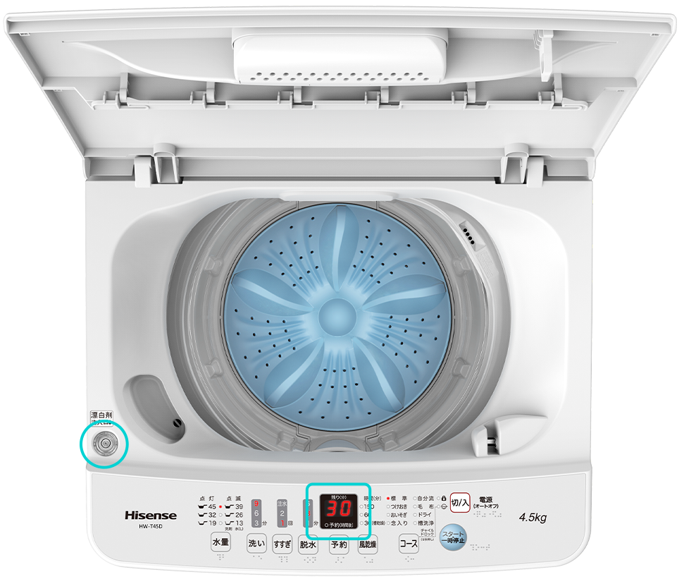 4.5kg 全自動洗濯機 HW-T45D | ハイセンスジャパン株式会社
